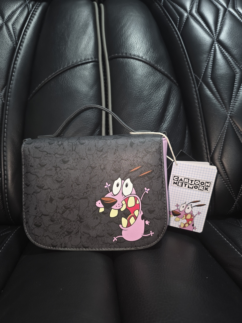 Cartoon Network Courage the Cowardly Dog Black Crossbody Bag